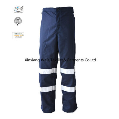 High Vis 65% Polyester 35% Cotton Double Reflective Tape 260gsm Work Pants
